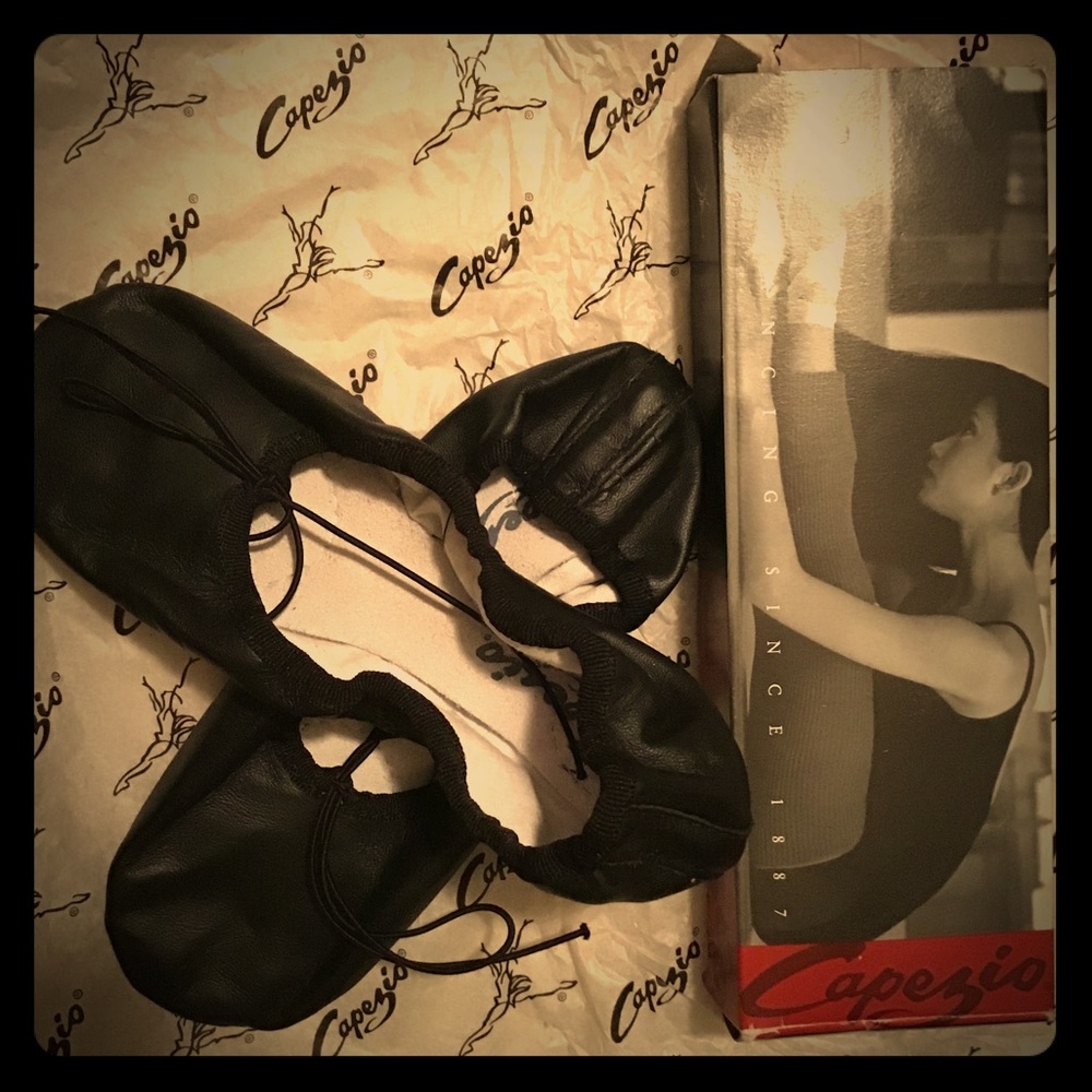 Adult Black and Pink Split Sole Ballet Slippers